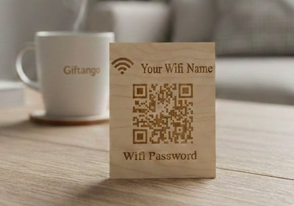 Personalised Wooden WiFi QR Card