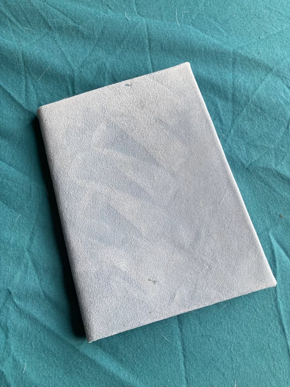 A6:  Softcover - Light Blue Suede coloured leather bound Notebook - Journal