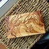 Wooden Trinket Box with Foxes decorated using Pyrography