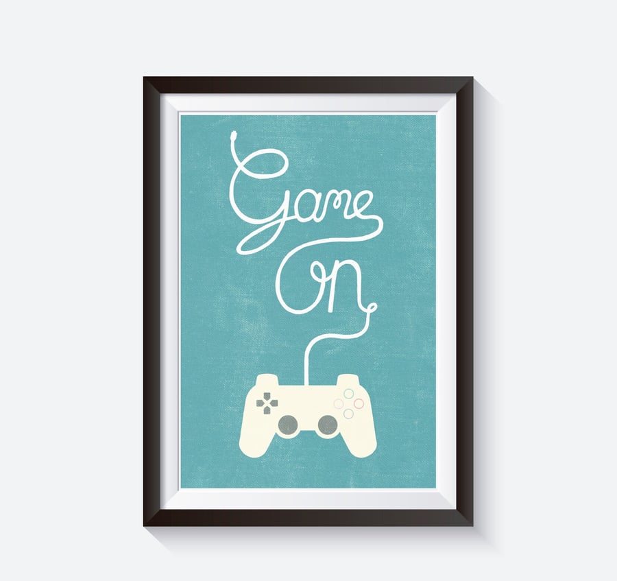 Video game quote print, gaming poster, game on print, game controller