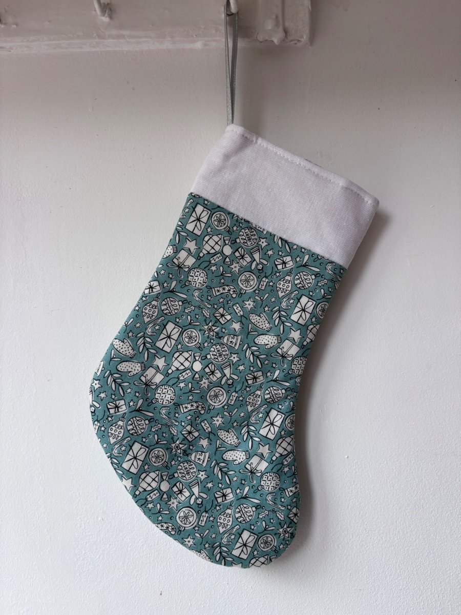 Summer Seconds - Christmas stocking - green Liberty print