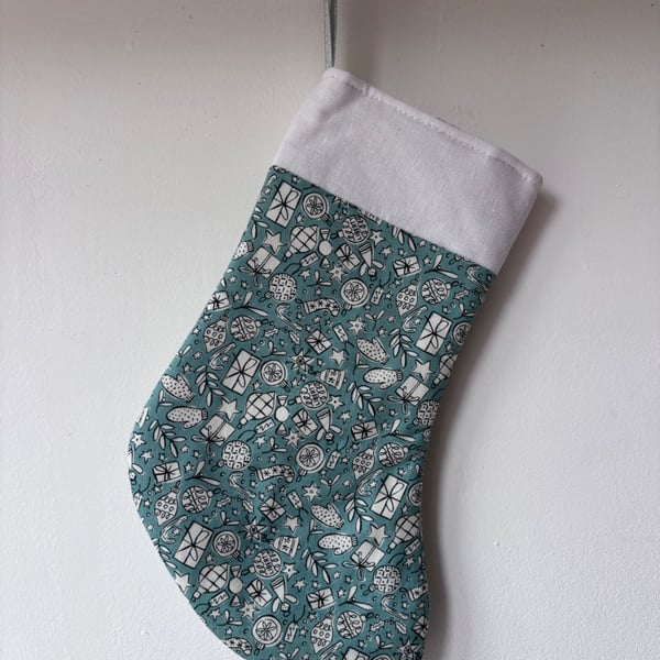 Summer Seconds - Christmas stocking - green Liberty print