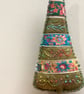 Folk inspired Christmas tree - tall blue coloured bobbin - Image 4