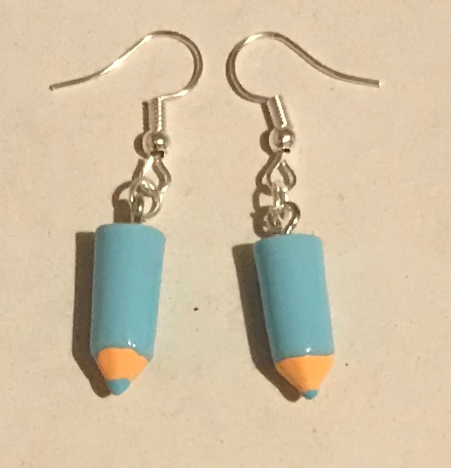 Frosty blue - Pencil earrings