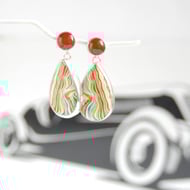 Boatite and carnelian earrings
