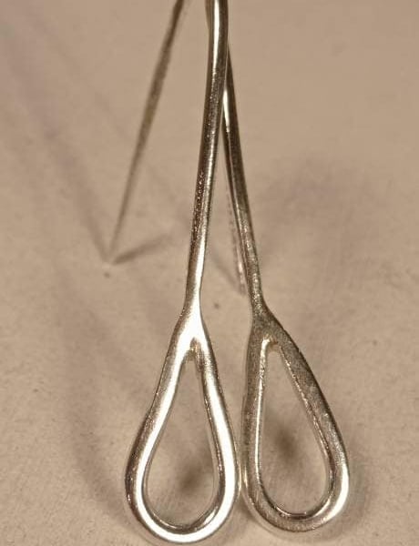 Silver drop earrings, dangly drop earrings, sterling silver teardrop earrings