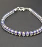 Clear Crystal and Purple seed bead bracelet - Image 1