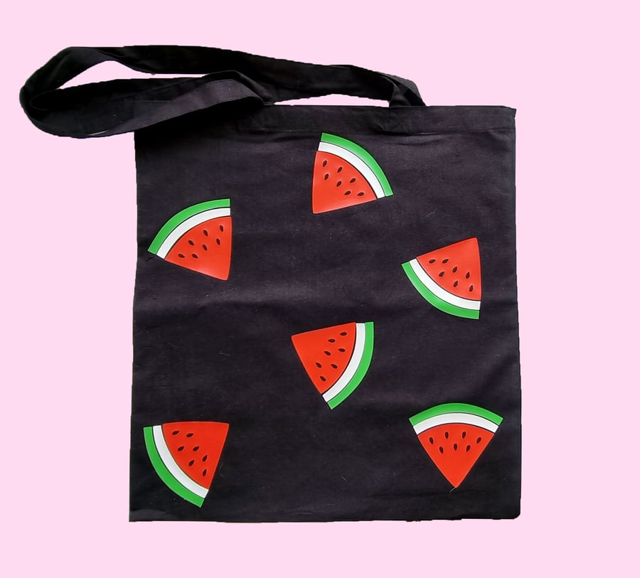 Watermelon Tote Bag, Tote Shopping Bag, Watermelons Slices, Fruit Bags, Cute