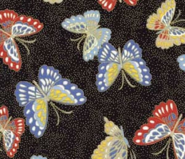Fat Quarter Niwa Butterflies Black Oriental Sewing Cotton Quilting Fabric