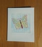 5 Butterfly hand drawn mini pictures in aperture mount cards, 1 card or set of 5 - Image 5