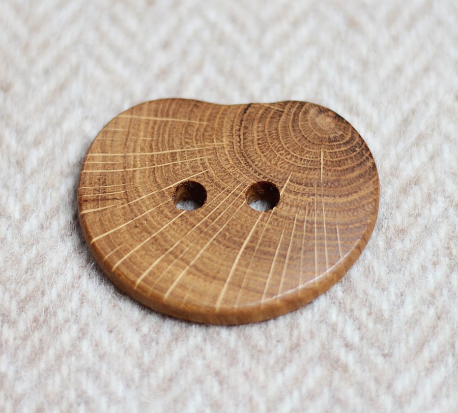 Button wooden large statement, reclaimed natural timber