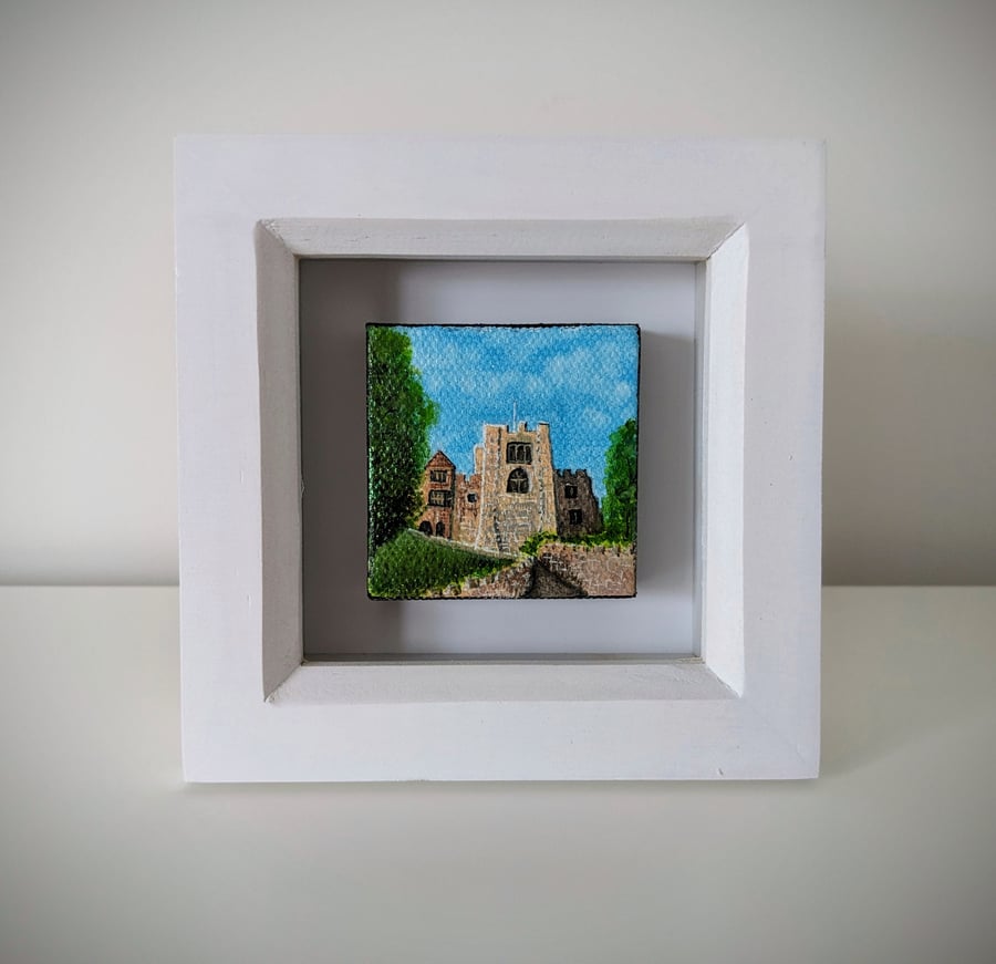 Tamworth Castle Original Miniature Acrylic Artwork Framed