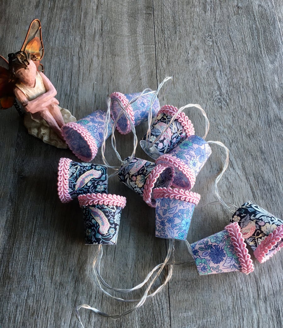 Lampshade Fairy Lights - Liberty - Strawberry Thief and Mini Emily