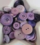 50g Mixed Purple Craft Buttons - Image 1