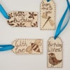 Handburnt wooden nature gift tags