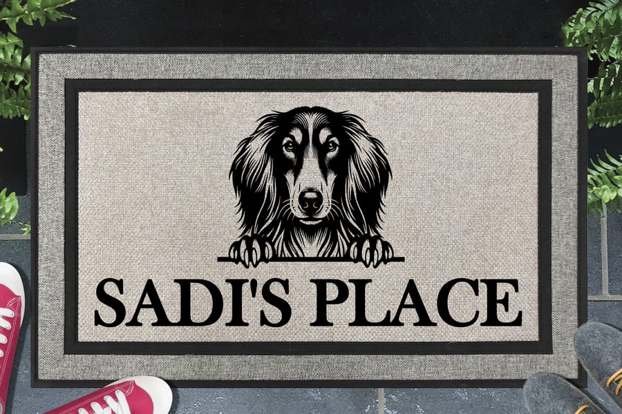 Saluki Door Mat - Personalised All Weather Doormat - 45x70cm 