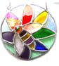Bee on Rainbow Flower Stained Glass Suncatcher Handmade - Image 5