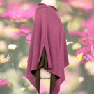 Pink and Green Reversible merino poncho. Women's cape. Wedding shawl. 