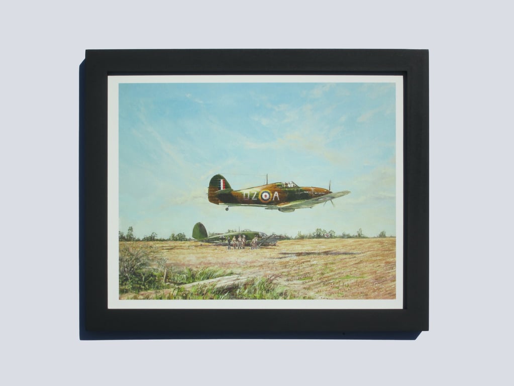 HAWKER HURRICANE Framed Art Print- Battle of Britain WW2 Aviation- Wood Frame