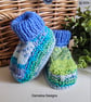 Baby Boy's Hand Knitted Booties 3-6 months size  - Image 5