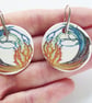 Handmade Elements Artwork Ceramic Earrings with Silver Coloured Ear Wires - Image 1