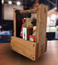 Whiskey Barrel Oak Table Caddy Cutlery & Napkin Organiser
