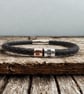 40th Birthday Gift - Personalised Leather Bracelet - Dad Brother Son Husband - Image 3