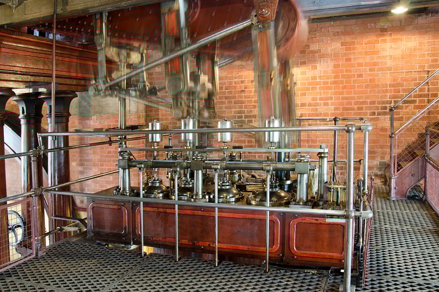 Beam engine in motion print