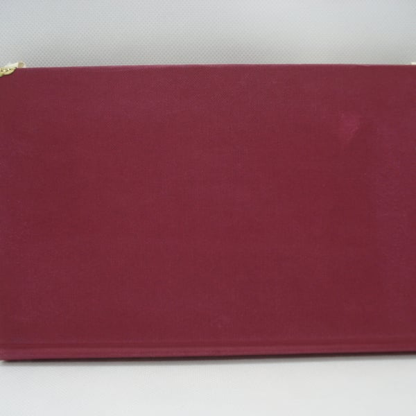 Red Clutch Bag Made From A Recycled Readers Digest Book (R658)