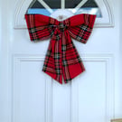 Red Tartan Door Bow - Large