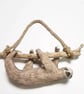 Handmade Ceramic Sloth Sculpture; Hanging Clay Animal Art - Image 1