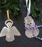 Snowman and Angel tree decorations - 2 items