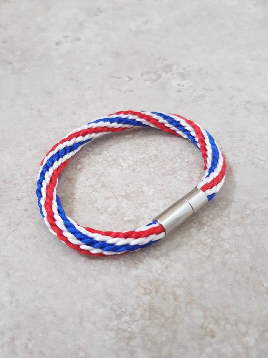 Red white and blue bracelet, Patriotic Jewellery