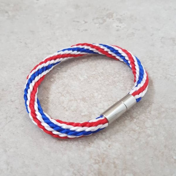 Red white and blue bracelet, Patriotic Jewellery