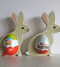 Easter Bunny Chocolate Egg Holder Wooden Hand Painted  - Image 4