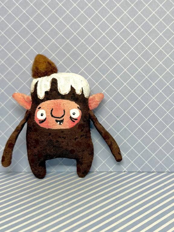 Chocolate Fudge Cake Brownie Art Doll