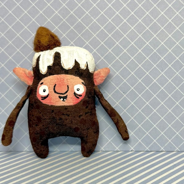 Chocolate Fudge Cake Brownie Art Doll