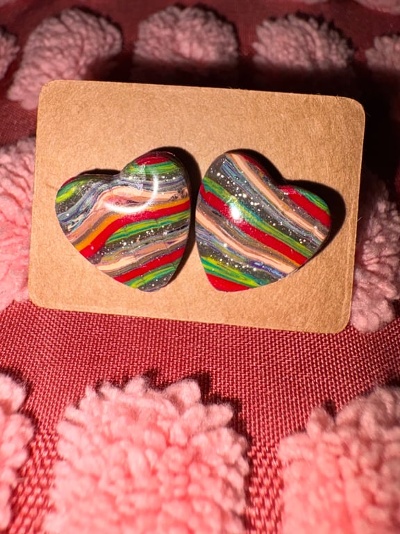 Beautiful handmade polymer clay earrings 