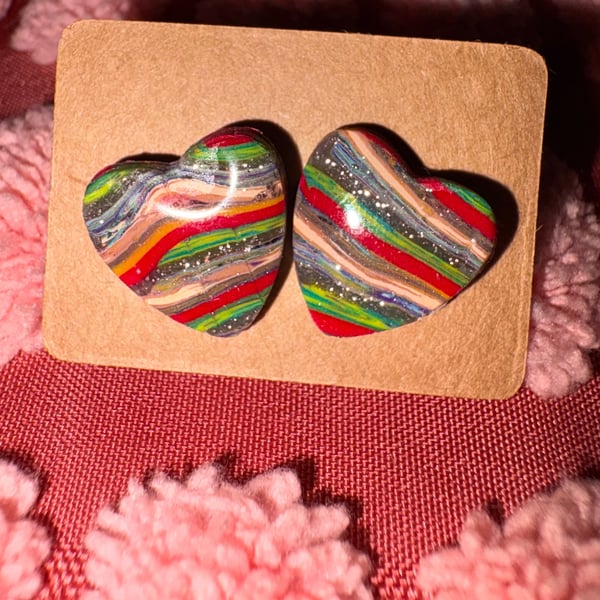 Beautiful handmade polymer clay earrings 