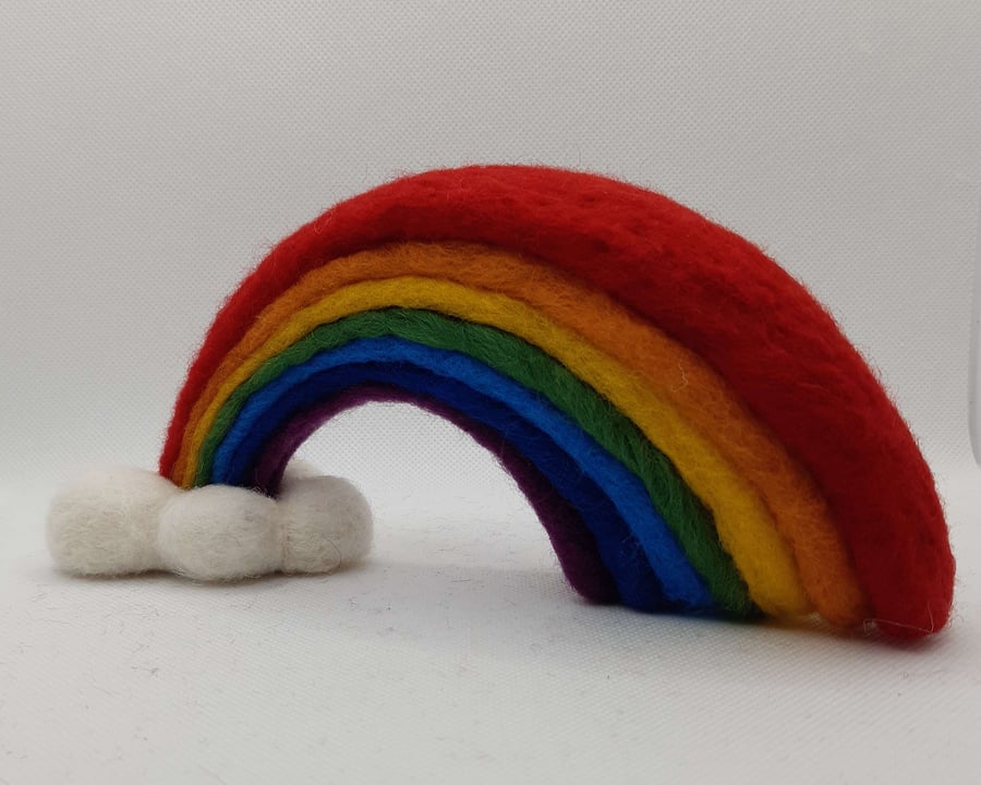 Needle felted Rainbow ornament