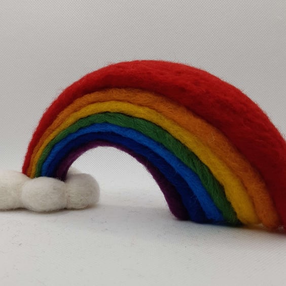Needle felted Rainbow ornament