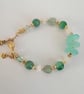 Green bracelet green aventurine valentine heart, chalcedony, agate and fluorite. - Image 4