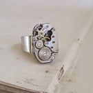 Mens Pinky Ring Steampunk Signet Ring, cool gift for boyfriend