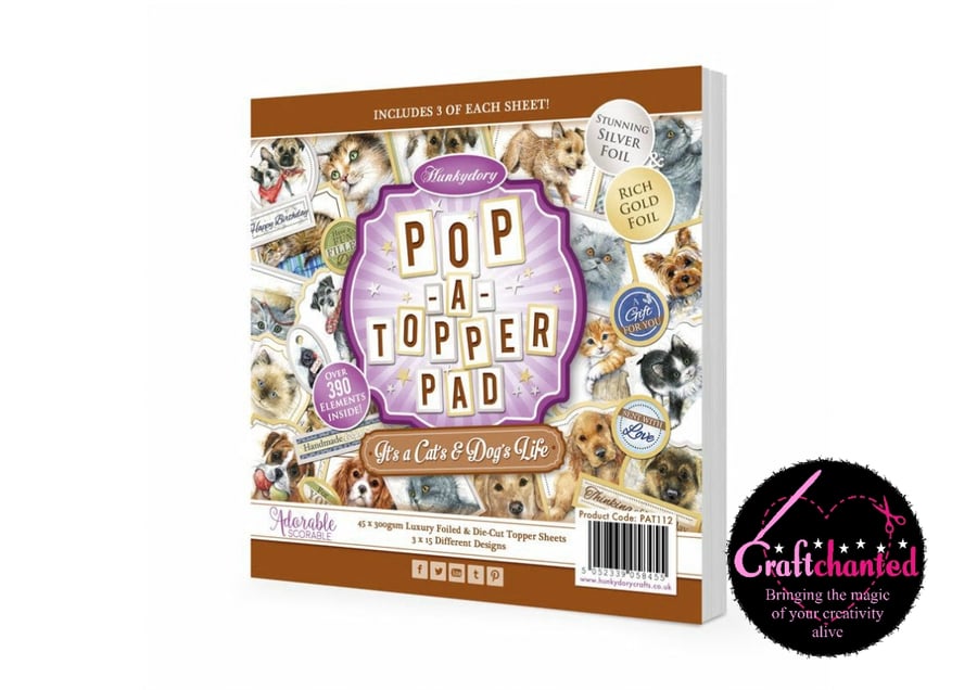 Hunkydory - Pop-A-Topper Pads - It's A Cat's & Dog's Life