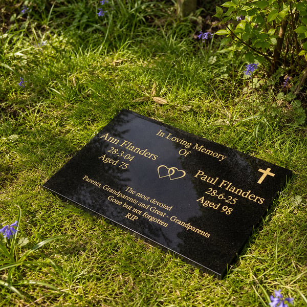 Flat Grave Plaque Grave Marker Cemetery stone Remembrance Grave Plaque Stone 