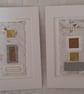 Hearts with Gold Silver & White Handstitched Geometric Small Art Pictures - Image 8