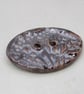 Large Bronze Oval Seedhead Handmade Ceramic Button - Image 2