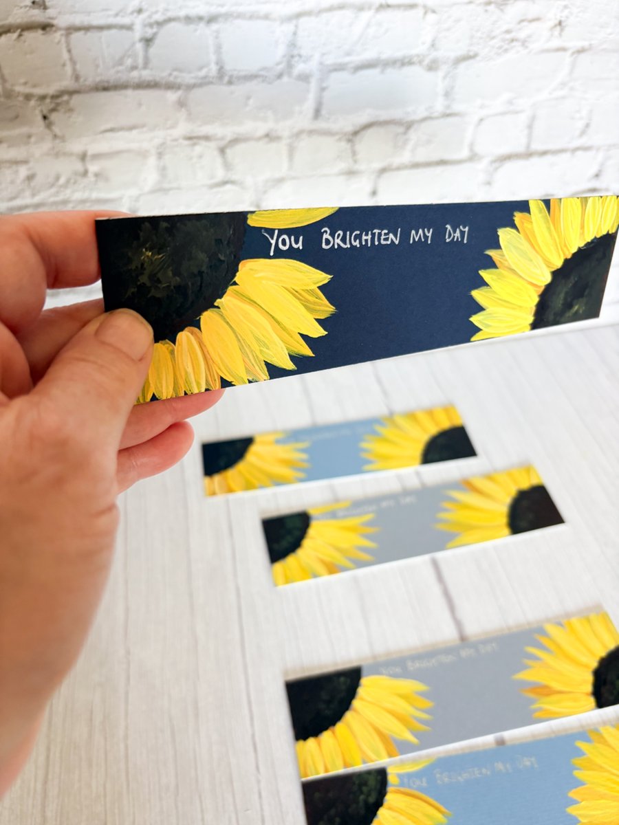 Hand Painted Sunflower Bookmark 