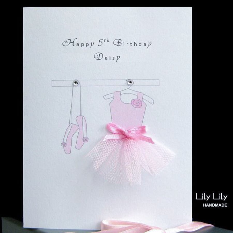 Personalised Ballerina Birthday Card by Lily Lily Handmade 