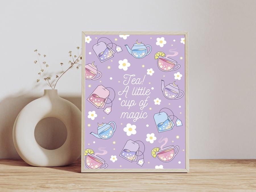 Kitchen Decor Tea Quote Print, Tea Lovers Gift, Cup Of Tea Print.